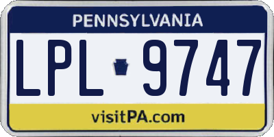 PA license plate LPL9747