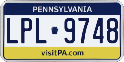 PA license plate LPL9748