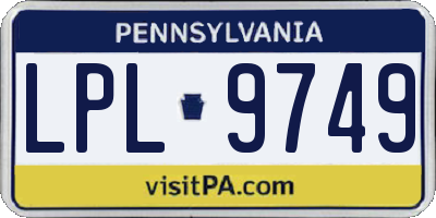 PA license plate LPL9749