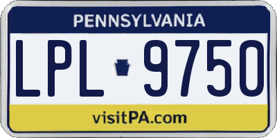 PA license plate LPL9750