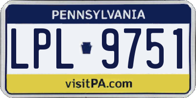 PA license plate LPL9751