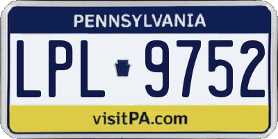 PA license plate LPL9752