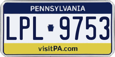 PA license plate LPL9753