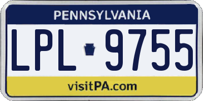 PA license plate LPL9755