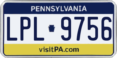 PA license plate LPL9756