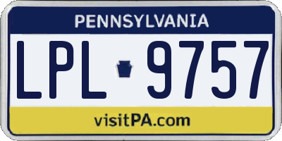 PA license plate LPL9757