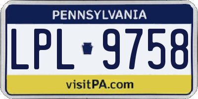 PA license plate LPL9758