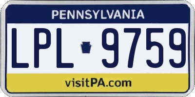 PA license plate LPL9759
