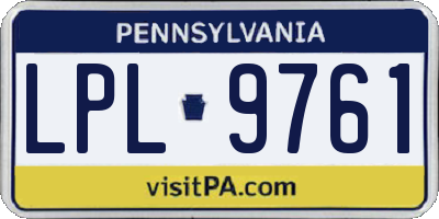 PA license plate LPL9761