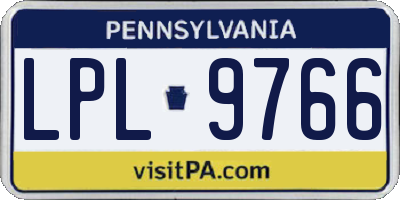 PA license plate LPL9766