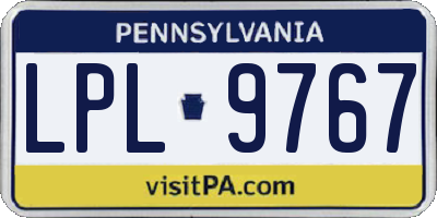 PA license plate LPL9767