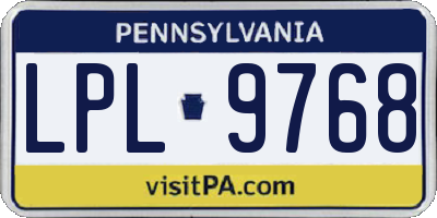 PA license plate LPL9768