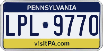 PA license plate LPL9770