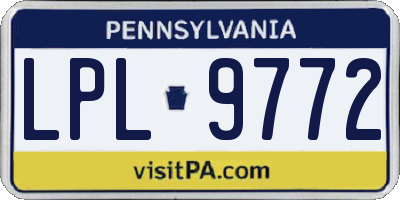 PA license plate LPL9772
