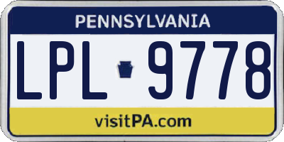PA license plate LPL9778