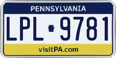 PA license plate LPL9781