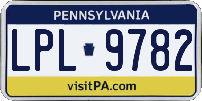 PA license plate LPL9782
