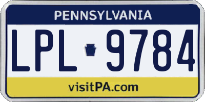 PA license plate LPL9784