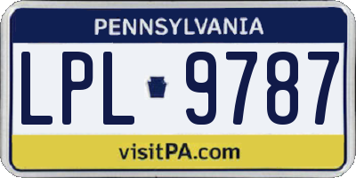 PA license plate LPL9787