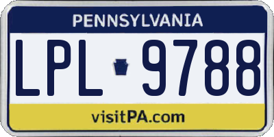 PA license plate LPL9788