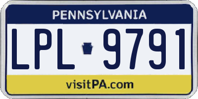 PA license plate LPL9791