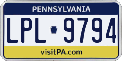 PA license plate LPL9794