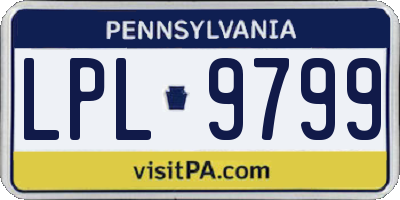 PA license plate LPL9799