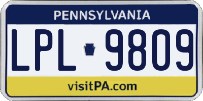 PA license plate LPL9809