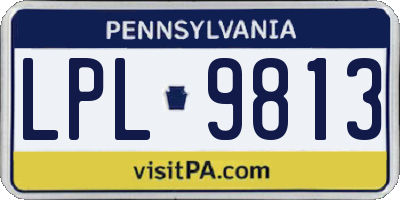PA license plate LPL9813