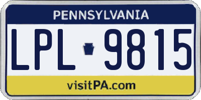 PA license plate LPL9815