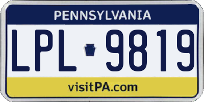 PA license plate LPL9819