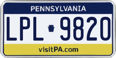 PA license plate LPL9820