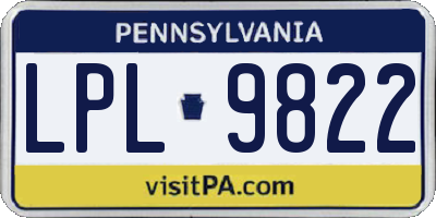 PA license plate LPL9822