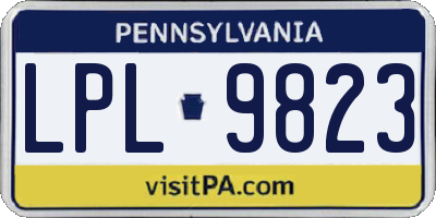 PA license plate LPL9823