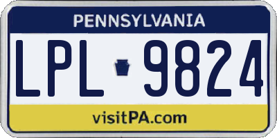 PA license plate LPL9824