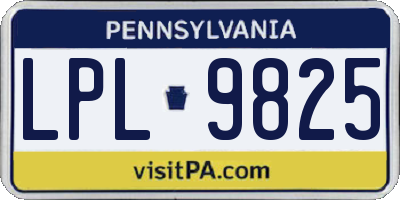PA license plate LPL9825