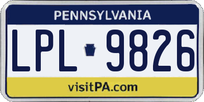 PA license plate LPL9826