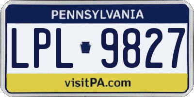 PA license plate LPL9827