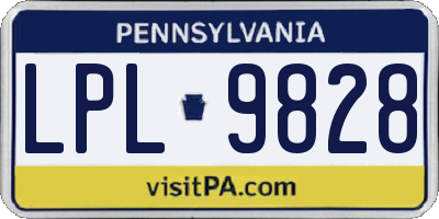 PA license plate LPL9828