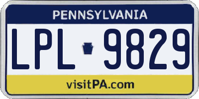 PA license plate LPL9829