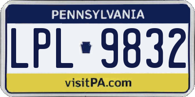 PA license plate LPL9832