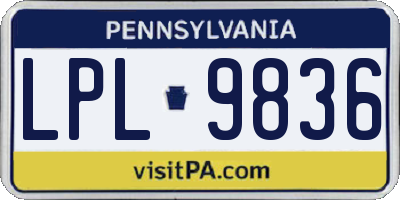 PA license plate LPL9836
