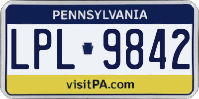 PA license plate LPL9842