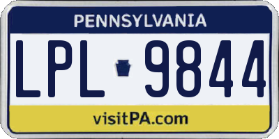 PA license plate LPL9844