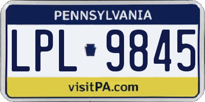 PA license plate LPL9845