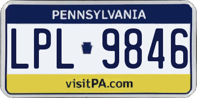 PA license plate LPL9846