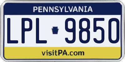 PA license plate LPL9850