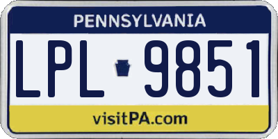 PA license plate LPL9851