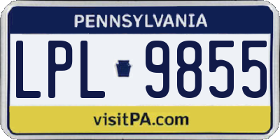 PA license plate LPL9855