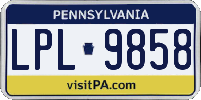PA license plate LPL9858